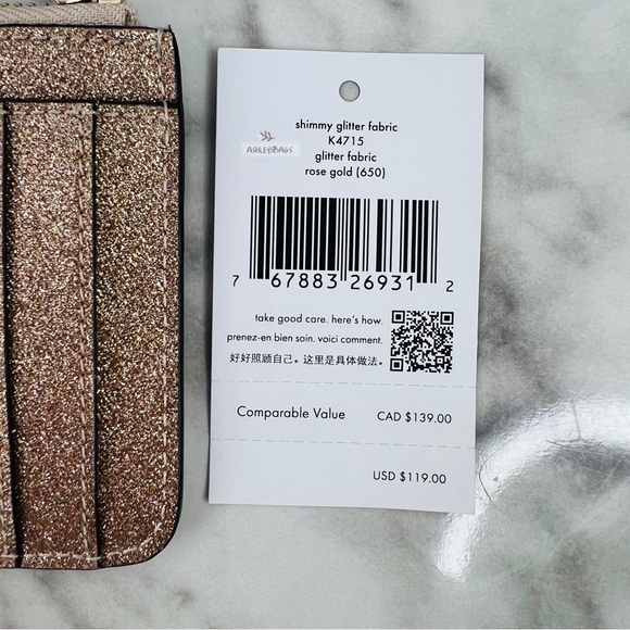 Kate Spade Shimmy Lola Greta Joeley Glitter Boxed Large Slim Card Holder Wallet - Picture 7 of 8